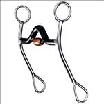 REINSMAN JUNIOR CUTTER HORSE BIT SWEET IRON MEDIUM PORT WITH COPPER ROLLER