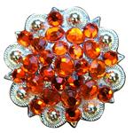 050HYC ORANGE CRYSTALS BERRY CONCHO RHINESTONE HEADSTALL SADDLE COWGIRL