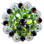 PERSTOP GREEN BROWN CRYSTALS BERRY CONCHO RHINESTONE HEADSTALL SADDLE