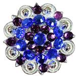 AMESAP BLUE PURPLE CRYSTALS BERRY CONCHO RHINESTONE HEADSTALL SADDLE