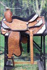 HILASON WESTERN HAND TOOLED LEATHER SHOW EQUITATION PLEASURE HORSE SADDLE