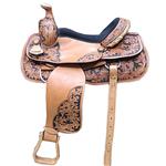 HILASON WESTERN LEATHER BIG KING RANCH COWBOY ROPING SADDLE