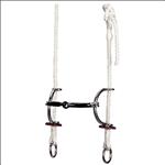 WEAVER LEATHER TACK GAG BRIDLE WITH SMOOTH SWEET IRON SNAFFLE SLIDING HORSE BIT