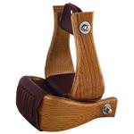 HILASON NEW 3 inch OAK WOOD BELL HORSE SADDLE STIRRUPS