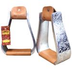 ENGRAVED ALUMINUM DEEP ROPER HORSE SADDLE STIRRUPS