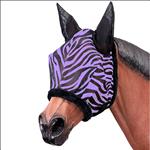 TOUGH-1 PURPLE ZEBRA PATTERN MESH HORSE FLY MASK WESTERN TACK