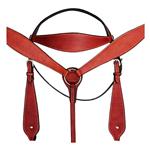 HILASON LEATHER WESTERN HORSE HEADSTALL BRIDLE BREAST COLLAR - MAHOGANY