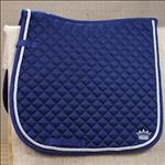 FULL SIZE HORZE SILVER CORD ALL PURPOSE HORSE COTTON SADDLE PAD DARK BLUE