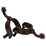 HILASON ANTIQUE BROWN MEN SPURS PLAIN BAND 9 POINTS ROWELS