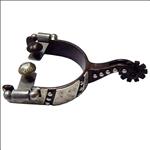 HILASON ANTIQUE BROWN YOUTH SPUR GERMAN SILVER ENGRAVED TRIM & SS DOTS