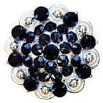 CN11 BLACK CRYSTALS 1-1/4in. BERRY CONCHO RHINESTONE HEADSTALL SADDLE COWGIRL