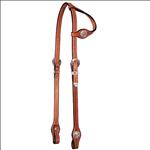 CIRCLE Y HAND TOOLED BASKET WEAVE REGULAR OIL LEATHER HORSE ONE EAR HEADSTALL