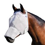 DRAFT CRUSADER TACK HORSE GREY FLY MASK LONG NOSE