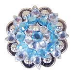 TURQUOISE & CLEAR CRYSTAL BERRY CONCHO RHINESTONE HEADSTALL SADDLE TACK COWGIRL