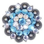 CN104T TURQUOISE CRYSTAL BERRY CONCHO SADDLE HEADSTALL TACK COWGIRL