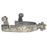 PROFESSIONAL CHOICE SHORT SHANK FLORAL POLISHED STEEL HORSE TACK SPUR