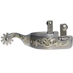 PROFESSIONAL CHOICE LADY STEEL POLISHED FLORAL WESTERN HORSE TACK SPUR