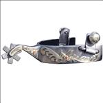 PROFESSIONAL CHOICE HORSE TACK FLORAL HORSEMAN 6PT ROWEL SILVER SPURS