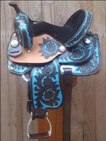 HILASON WESTERN BARREL RACING TRAIL PLEASURE HORSE LEATHER SADDLE