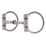 HILASON BRUSHED STAINLESS STEEL DEE SNAFFLE HORSE BIT W/COPPER INLAY