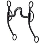HILASON BLACK STEEL TRAINING HORSE BIT SPOON MOUTH COPPER INLAY