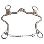 HILASON STAINLESS STEEL CURB HORSE BIT 5  MEDIUM PORT/CORRECTION ROLLER MOUTH