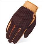 CROCHET RIDING GLOVE BROWN/TAN