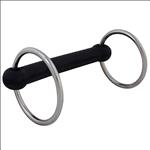 HILASON STAINLESS STEEL RINGS FLEXIBLE RUBBER 5-1/4  MULLEN MOUTH HORSE BIT