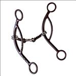 HILASON BROWN STEEL SLIDING DOGBONE MOUTH GAG HORSE BIT