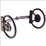HILASON BROWN RING/ STAR LOGO SS SNAFFLE MOUTH MOUTH COPPER INLAY HORSE BIT