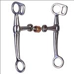 HILASON STAINLESS STEEL TOM THUMB COPPER ROLLER HORSE GAG BIT 5 X 6  CHEEK
