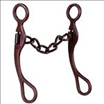 HILASON BROWN STEEL HORSE CURB BIT 7  CHEEK 5  SWEET IRON 4MM LINKS CHAIN MOUTH