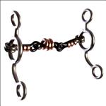HILASON BLACK STEEL TACK HORSE CURB BIT BUILT-UP COPPER STRIPE