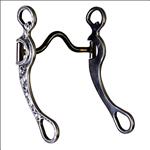 HILASON ALMINIUM ENGRAVED HORSE CURB BIT 5-1/8  MOUTH LOW/MED PORT 8-1/4  CHEEK