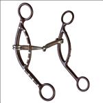 HILASON BROWN STEEL SLIDING SNAFFLE MOUTH GAG HORSE BIT