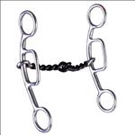 HILASON STAINLESS STEEL SLIDING HORSE GAG BIT 5-1/8 TWISTED WIRE MOUTH