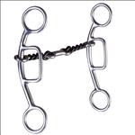 HILASON STAINLESS STEEL SLIDING HORSE GAG BIT 5-1/8  DOGBONE MOUTH