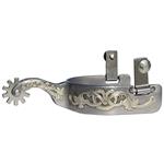 PROFESSIONAL CHOICE LADY MEDIUM SHANK STEEL FLORAL WESTERN HORSE TACK SPUR