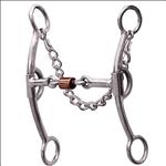 6.75  PROFESSIONAL CHOICE DERBY HORSE BIT 3 PIECE SMOOTH DOG-BONE MOUTHPIECE