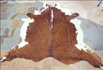 S1028 HILASON HAIR ON LEATHER PURE BRAZILIAN COWHIDE SKIN RUG CARPET BROWN WHITE