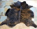 HS1050-F HILASON HAIR ON LEATHER BRAZILIAN COWHIDE SKIN RUG CARPET EXOTIC DARK