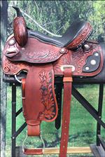 OS203ROM HILASON WESTERN LEATHER BARREL RACING TRAIL PLEASURE SADDLE 14  15  16 