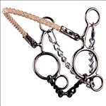 REINSMAN HODGES FUTURITY HORSE BIT 3/8   3-PIECE TWISTED WIRE DOG BONE SNAFFLE