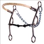 REINSMAN BROWN FUTURITY 3/8 3-PIECE TWISTED WIRE DOG BONE SNAFFLE HORSE BIT