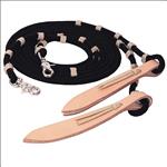 WEAVER 8 FT HORSE TACK VAQUERO SPLIT REINS NYLON OVERLAYS  LEATHER POPPER ENDS