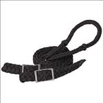 BLACK WEAVER 8 FT BRAIDED NYLON BARREL HORSE TACK REINS CONWAY BUCKLE BIT ENDS