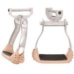 JT23 TOUGH1 SWIVEL SADDLE STIRRUP ALUMINIUM RUBBER GRIP 3 NECK 2.5 TREAD