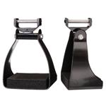 BLACK TOUGH1 SWIVEL LOCK ENDURANCE STIRRUP ALUMINIUM 3 NECK 4.5 TREAD