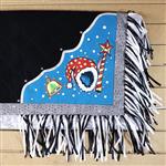 SB334F- HILASON HANDPAINT WESTERN SHOW BARREL RACING SADDLE BLANKET PAD BLACK